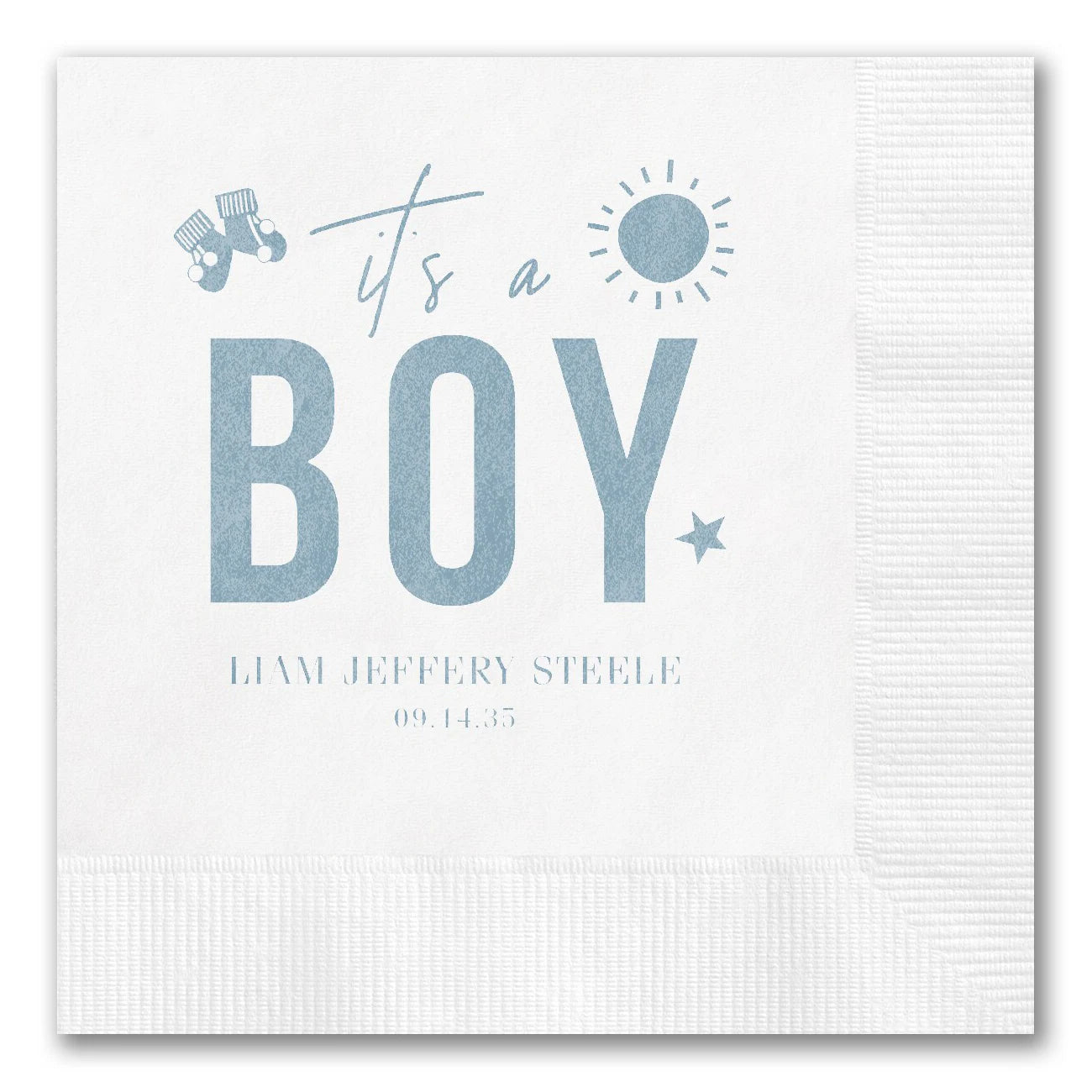 Delightful "it's a BOY" Baby Icon Napkins