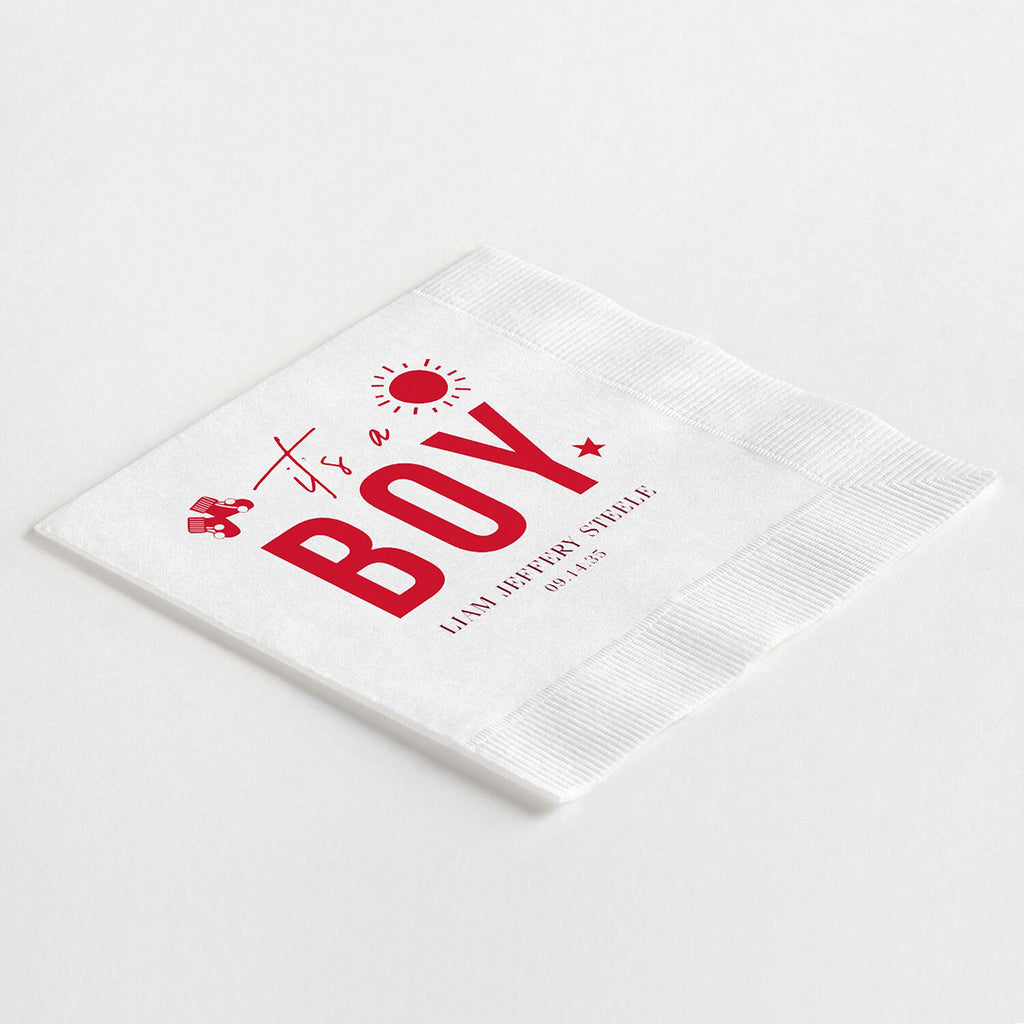Delightful "it's a BOY" Baby Icon Napkins