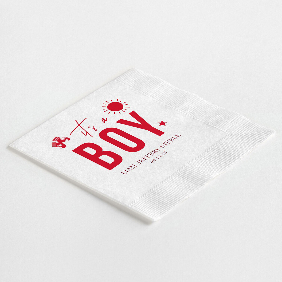 Delightful "it's a BOY" Baby Icon Napkins