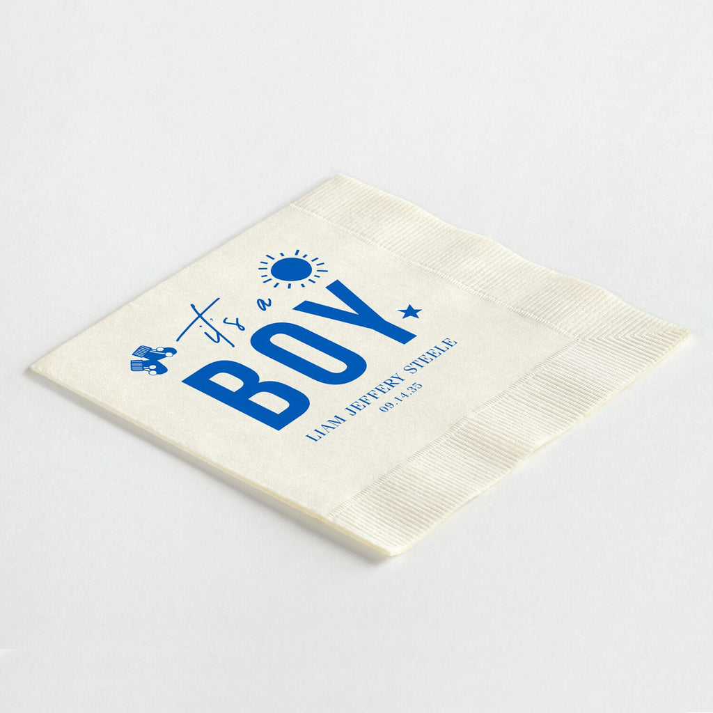 Delightful "it's a BOY" Baby Icon Napkins