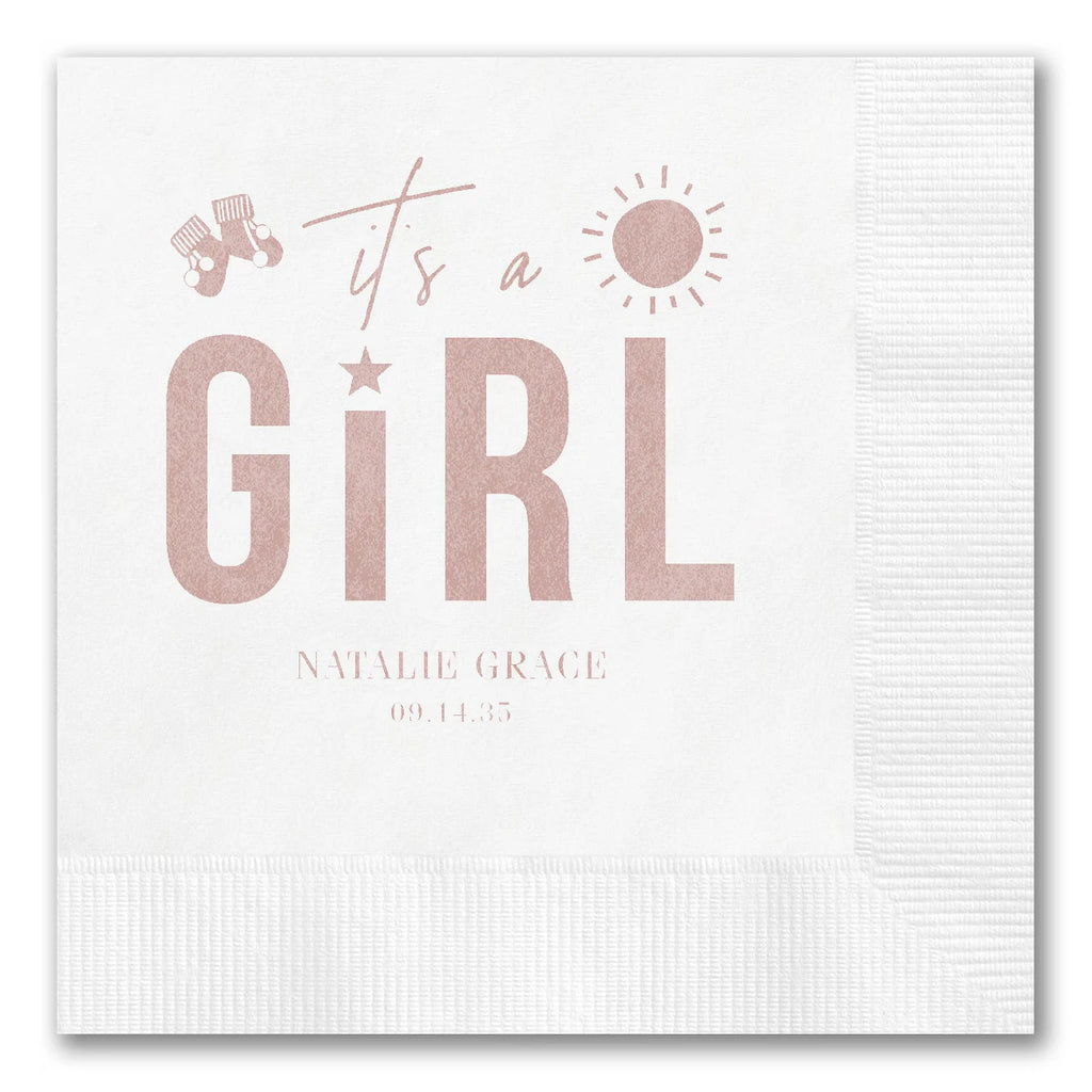 Delightful "it's a GiRL" Baby Icon Napkins