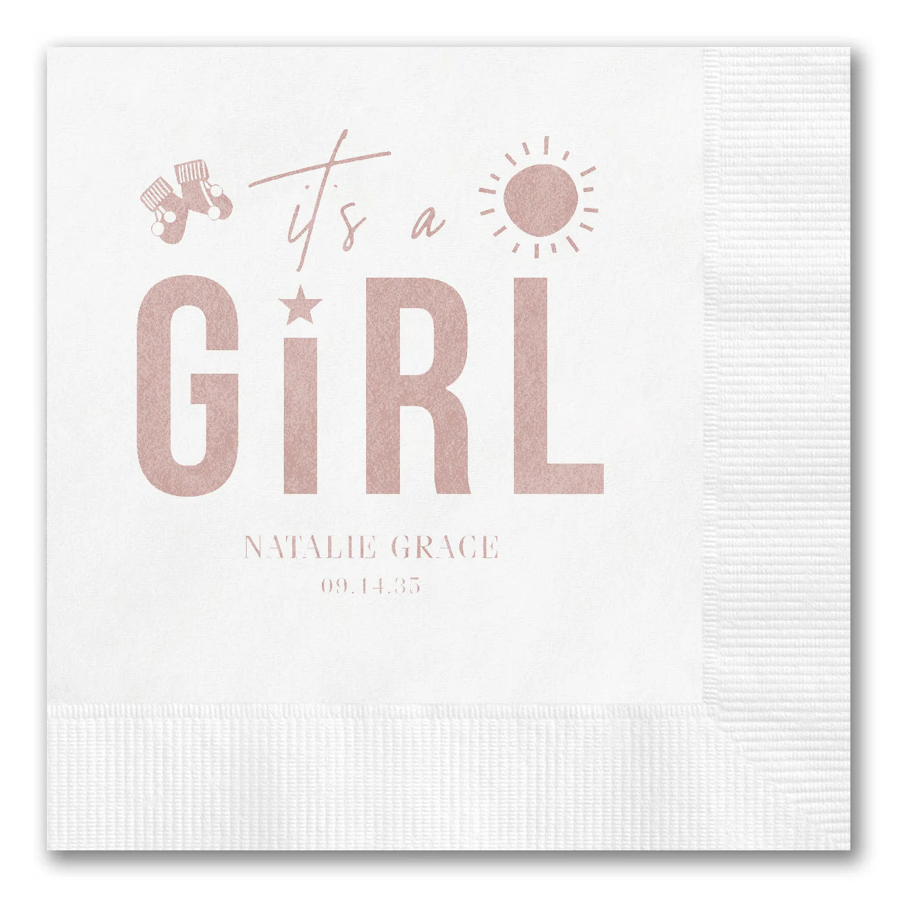Delightful "it's a GiRL" Baby Icon Napkins