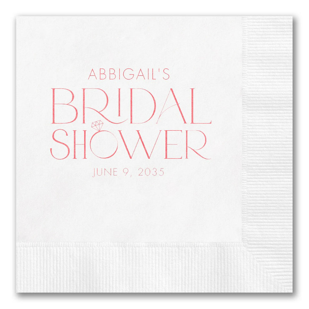 Ring Adorned "Bridal Shower" Napkins