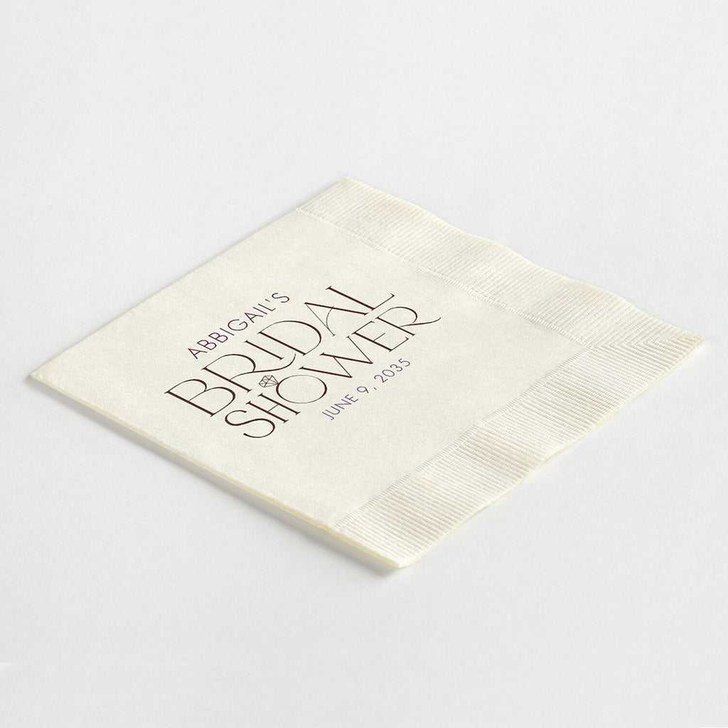 Ring Adorned "Bridal Shower" Napkins