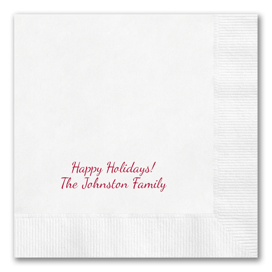 Bottom Centered "Text Only" Napkins