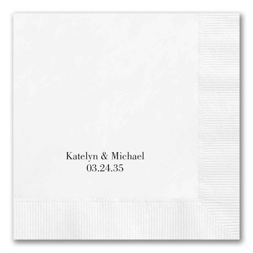 Bottom Centered "Text Only" Napkins