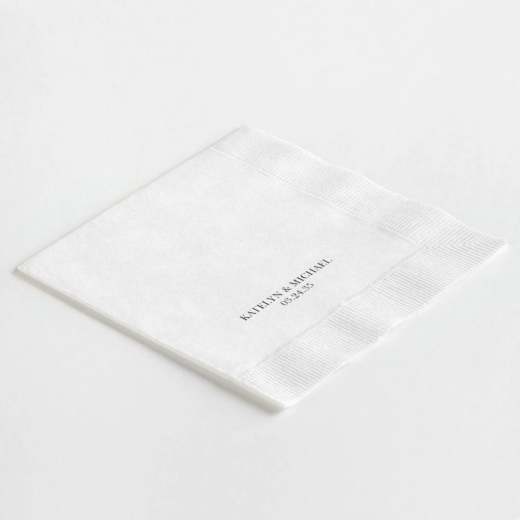 Bottom Centered "Text Only" Napkins