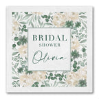 Cream Floral Framed "Bridal Shower" Napkins