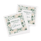 Cream Floral Framed "Bridal Shower" Napkins