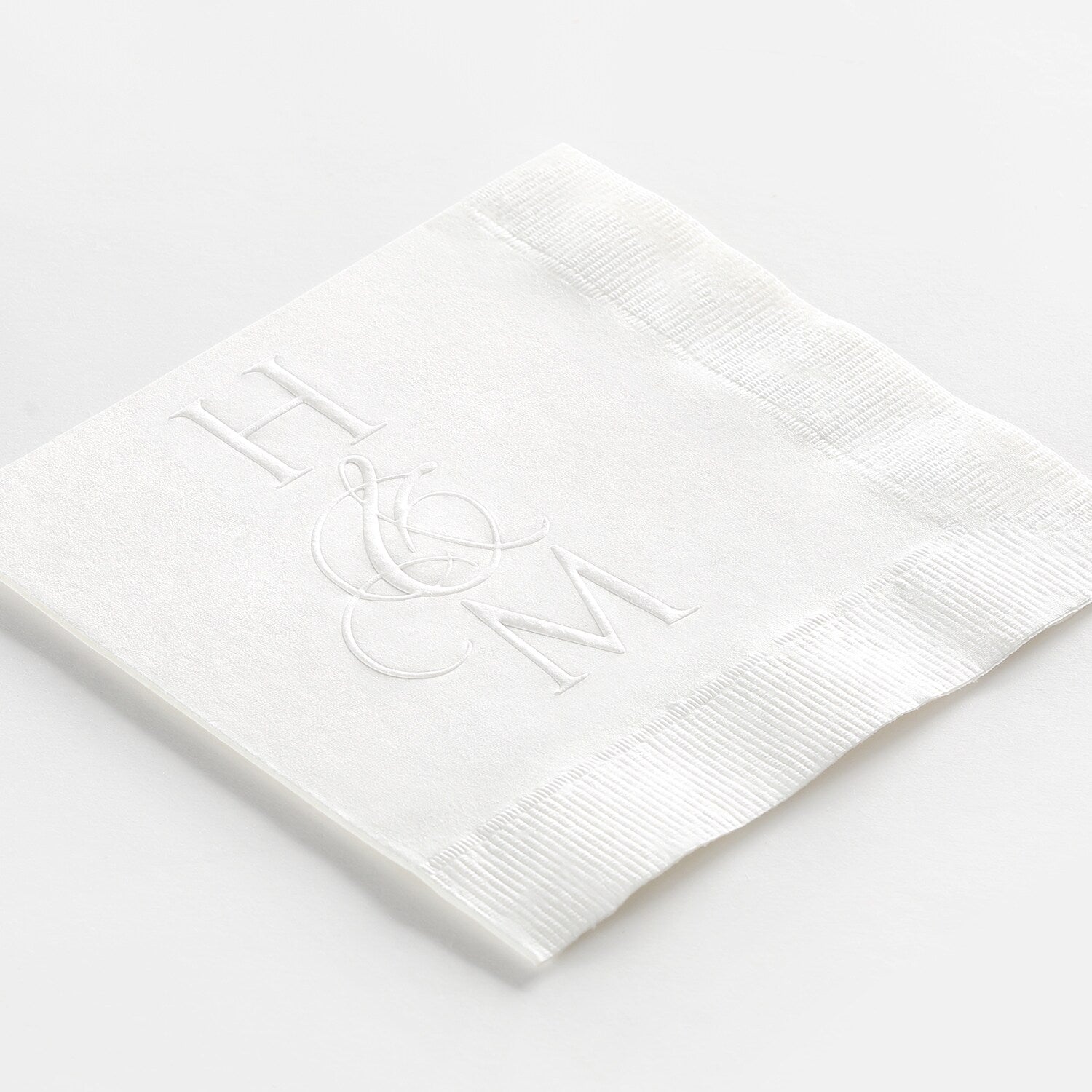 Abundant Ampersand Embossed Monogram Napkins