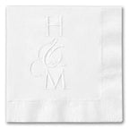 Abundant Ampersand Embossed Monogram Napkins