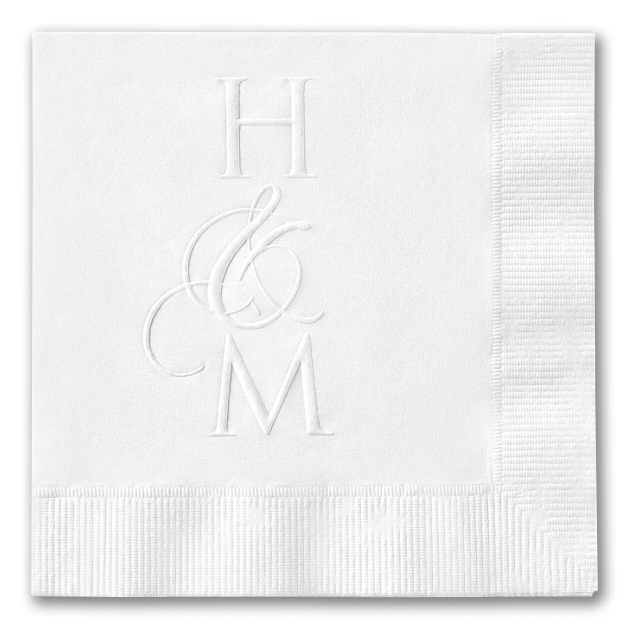 Abundant Ampersand Embossed Monogram Napkins