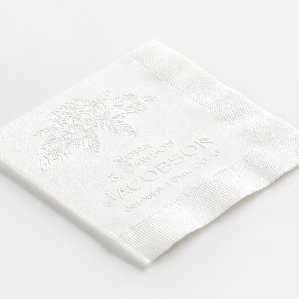 Hydrangea Blossom Embossed Napkins