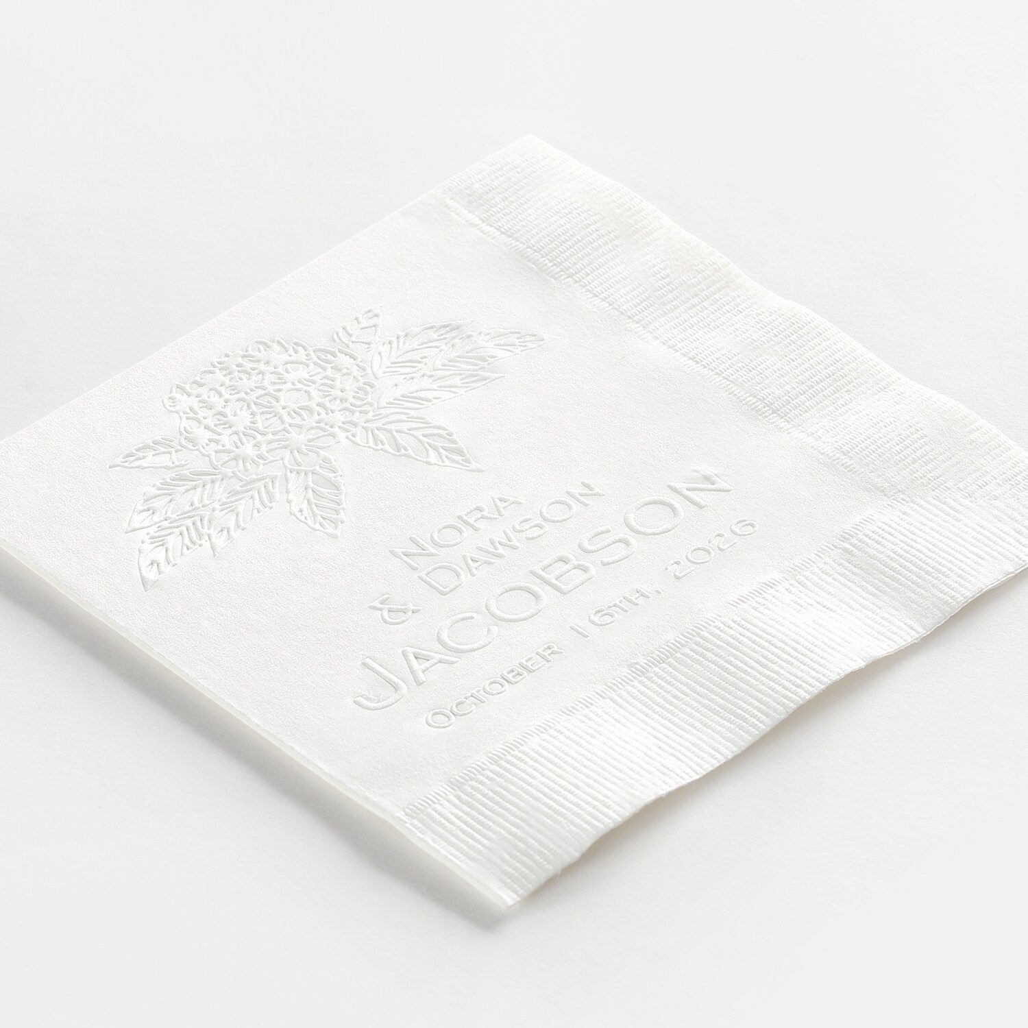 Hydrangea Blossom Embossed Napkins