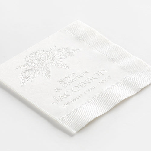 Hydrangea Blossom Embossed Napkins