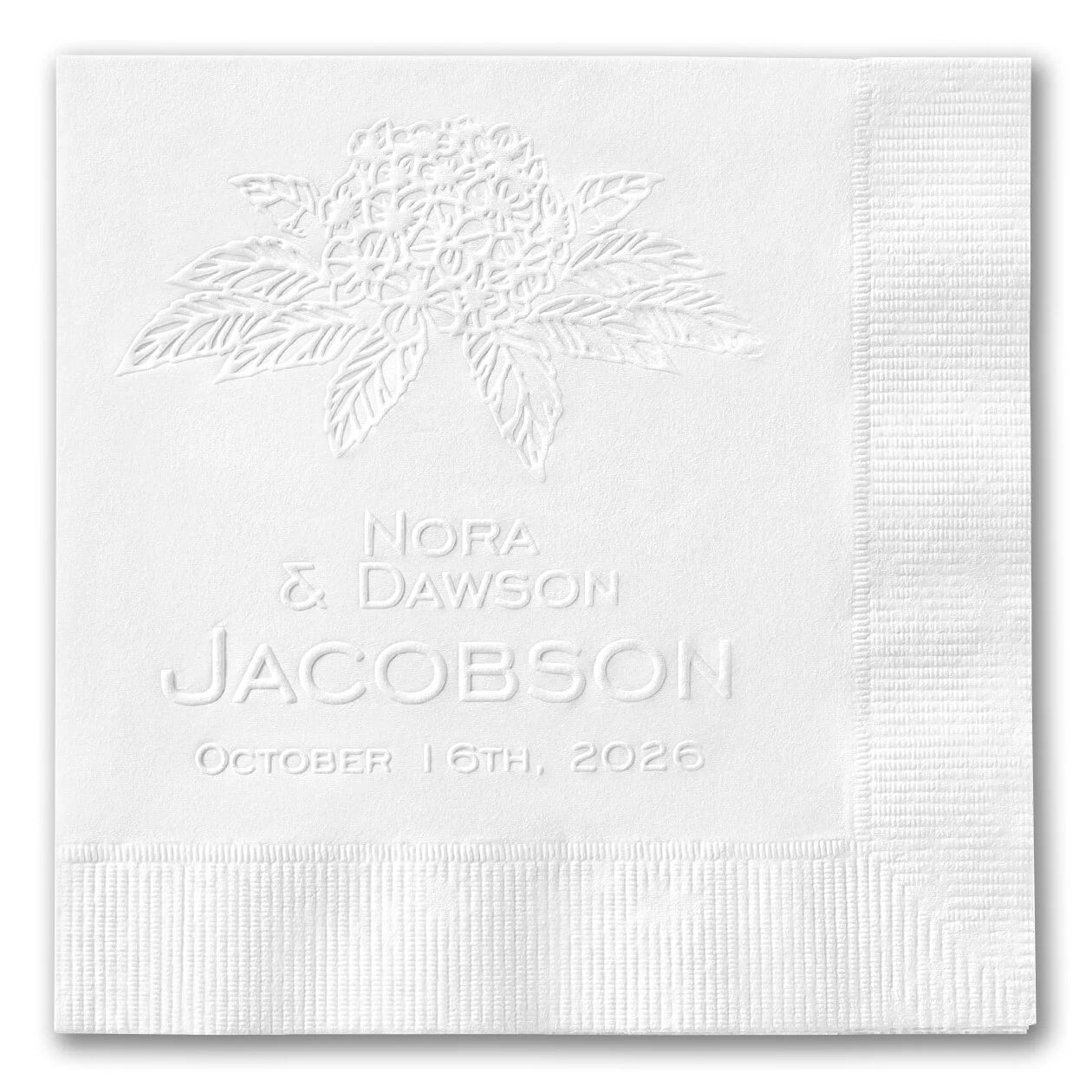 Hydrangea Blossom Embossed Napkins