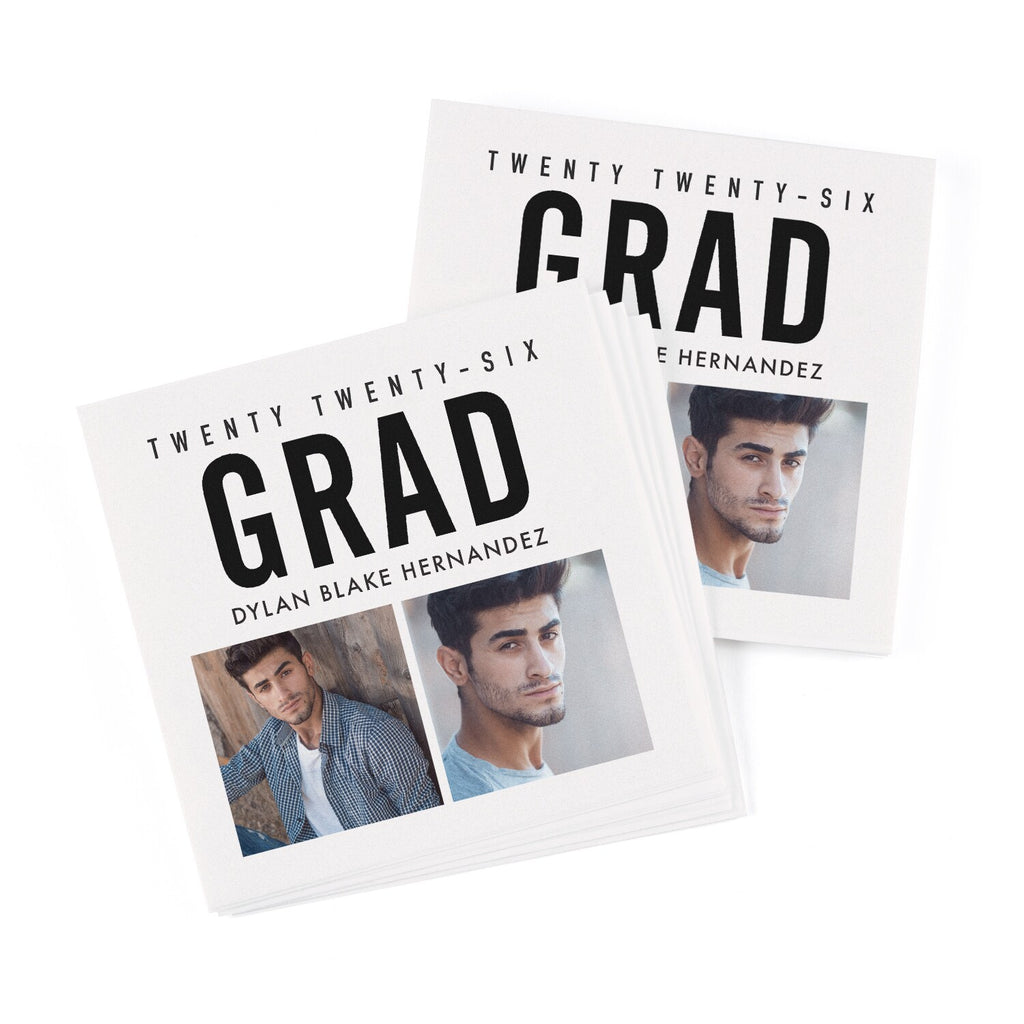 Double Photo Grad Napkins