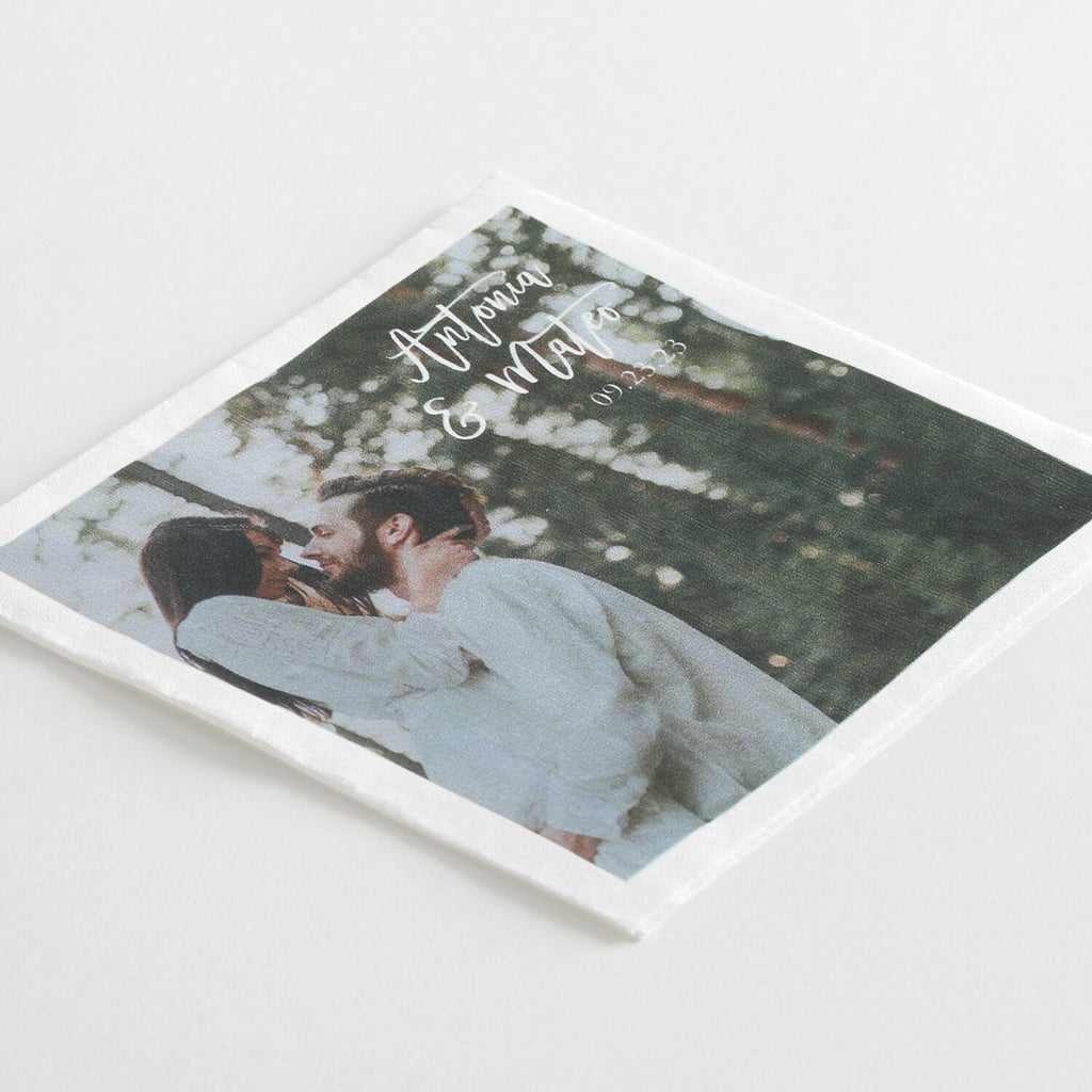 "The Couple" Top Corner Full Photo Napkins
