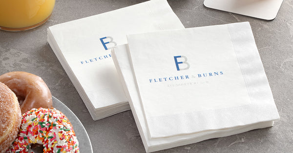 White Napkins / Full Color Custom Logo
