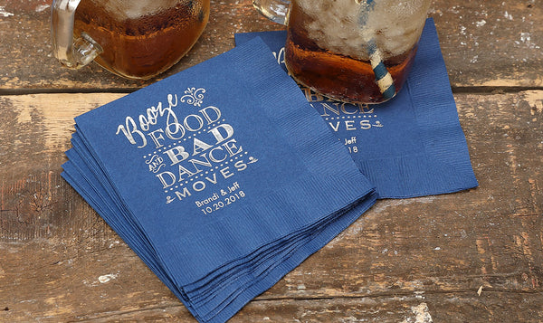 Navy Napkins / Silver Foil