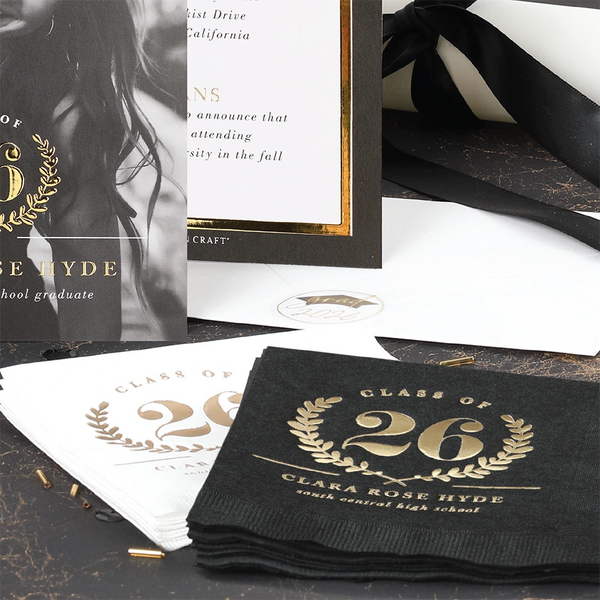 Black Napkins / Gold Foil