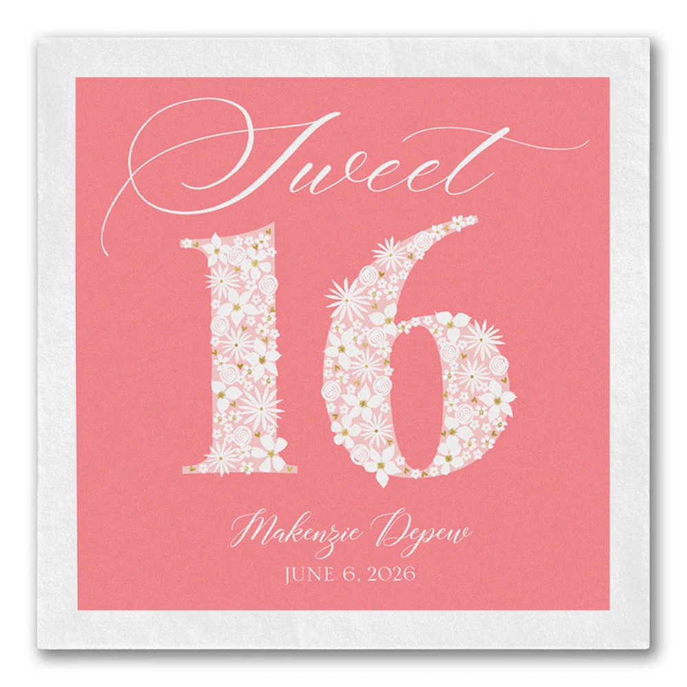 Full Color Sweet "Blooming" 16 Napkins