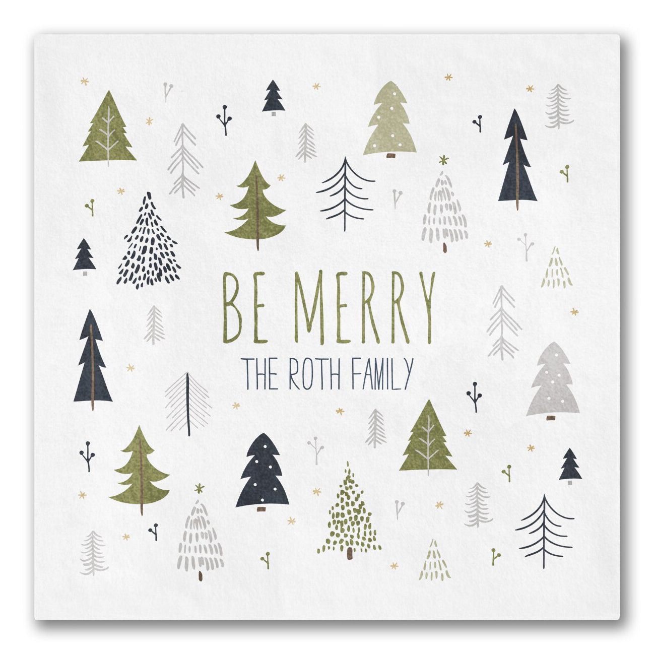 "Be Merry" Holiday Trees Napkins