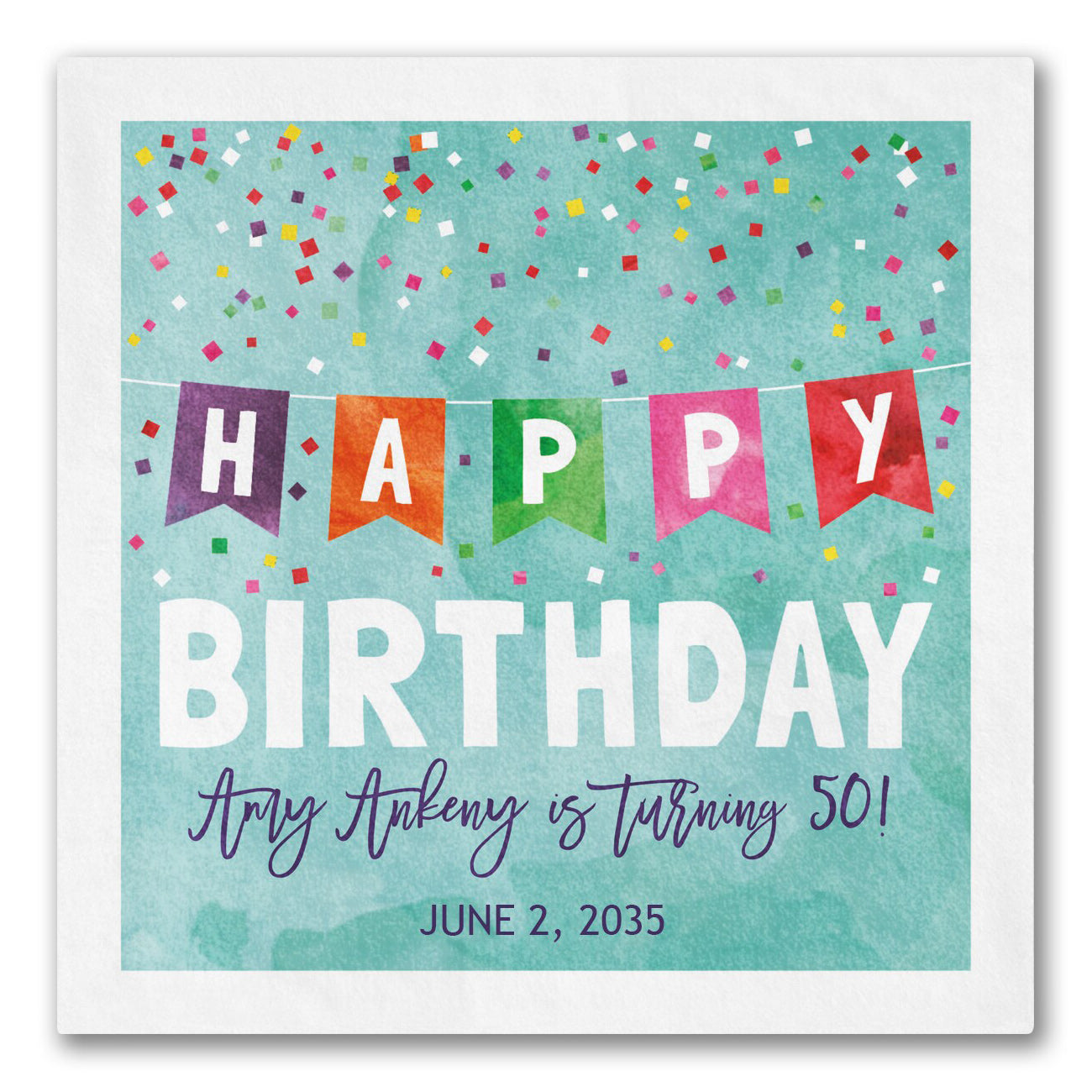 Happy Birthday Banner & Confetti Napkins