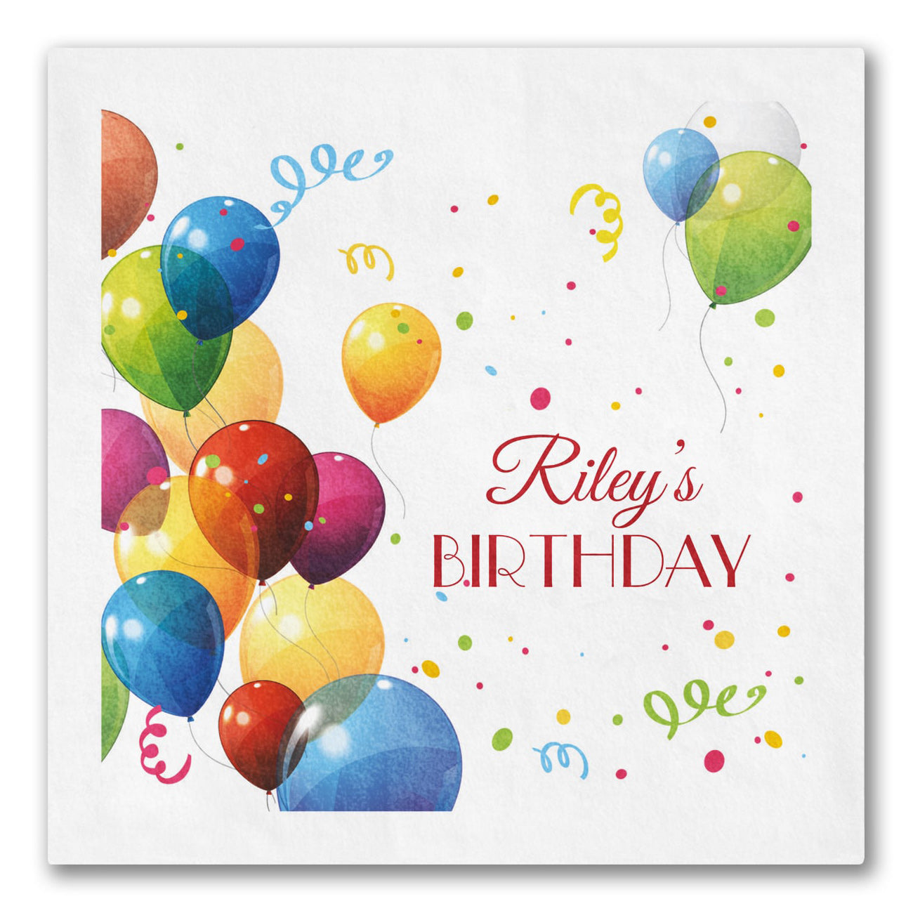 Colorful Birthday Balloons Napkins