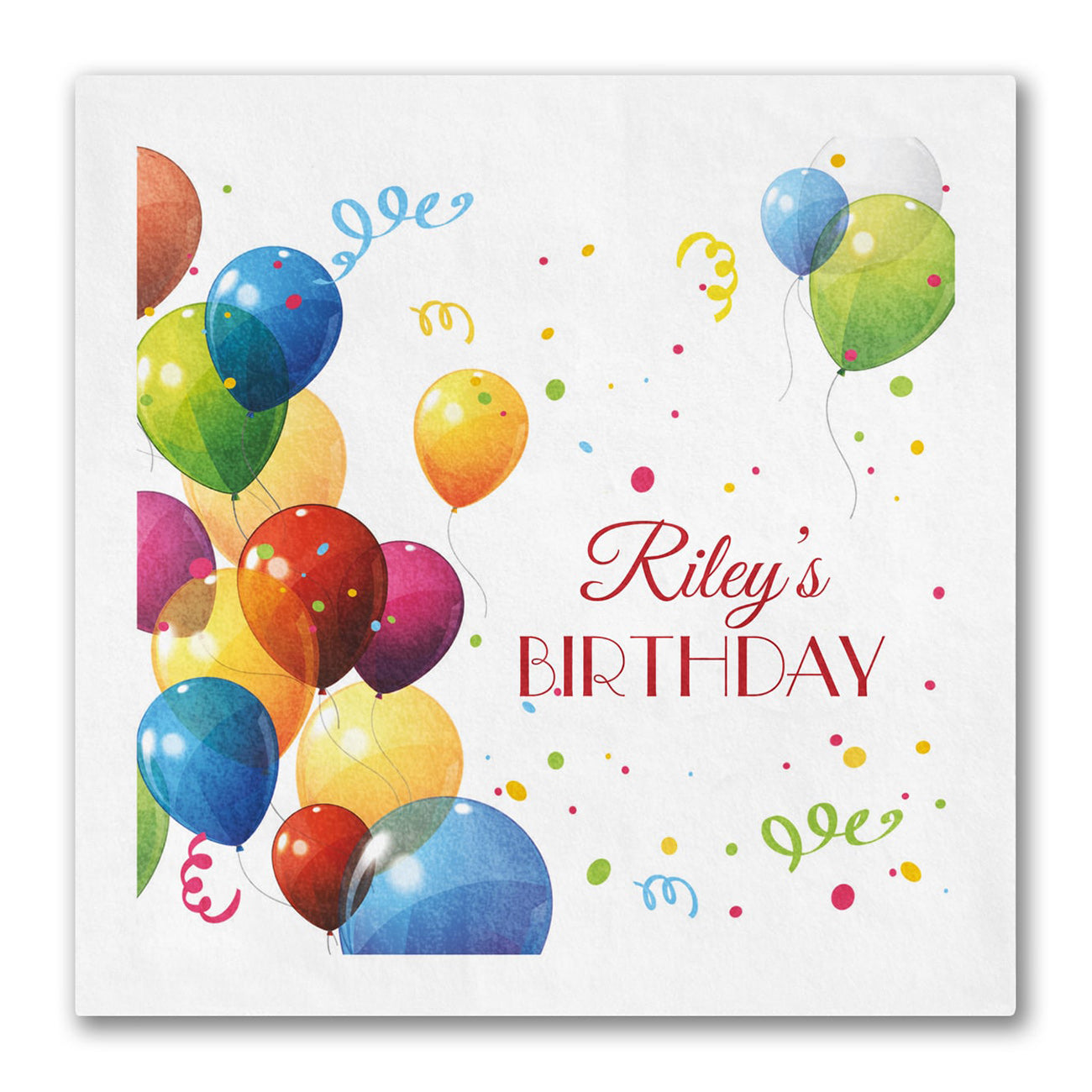 Colorful Birthday Balloons Napkins