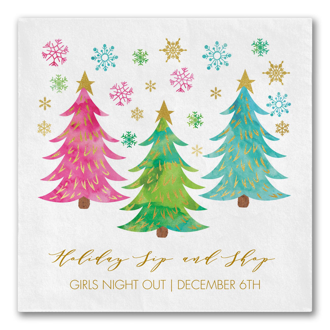 Retro Color Pop Trees Napkins