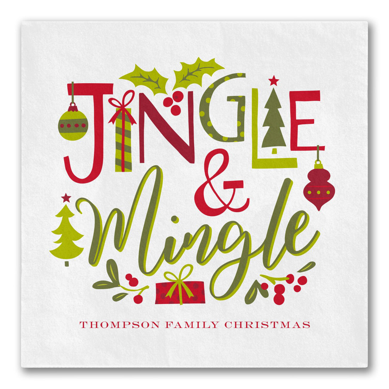 "Jingle & Mingle" Holiday Napkins