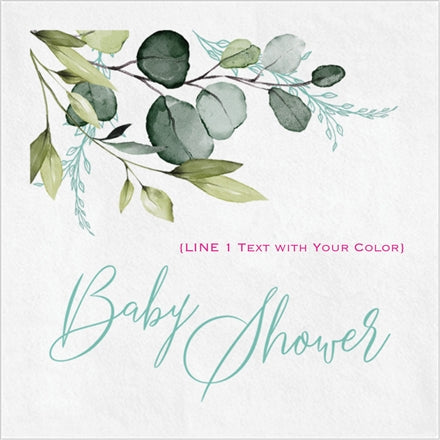 "Baby Shower" Greenery Napkins