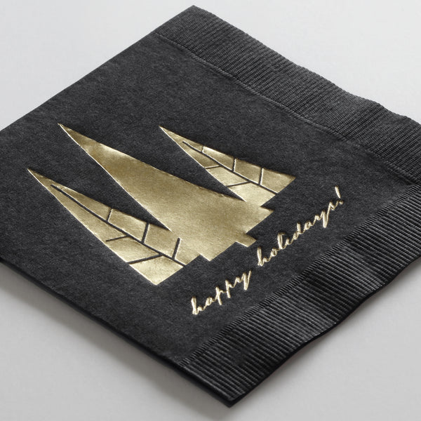 Black Napkin / Gold Foil