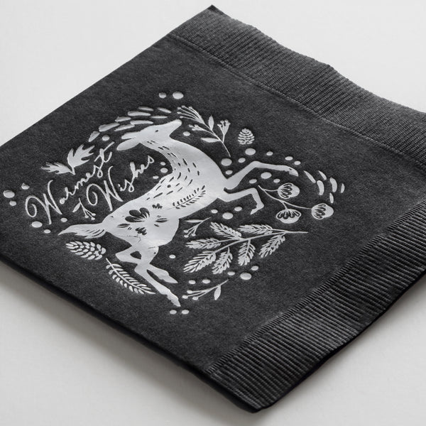 Black Napkin / White Matte Foil