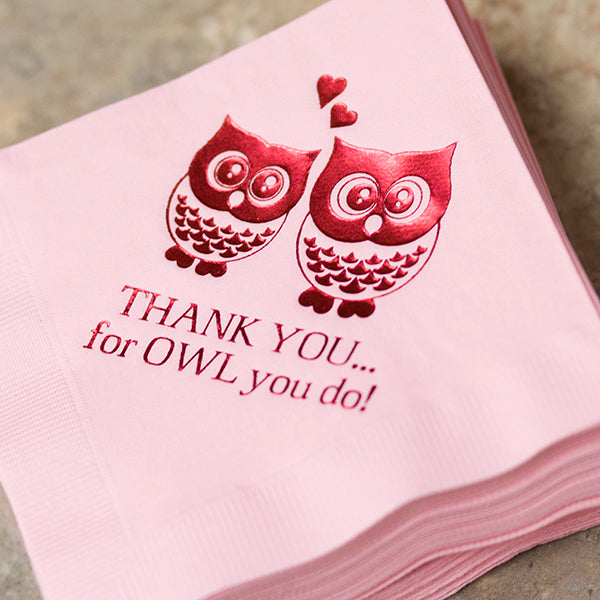 Blush Napkin / Red Foil