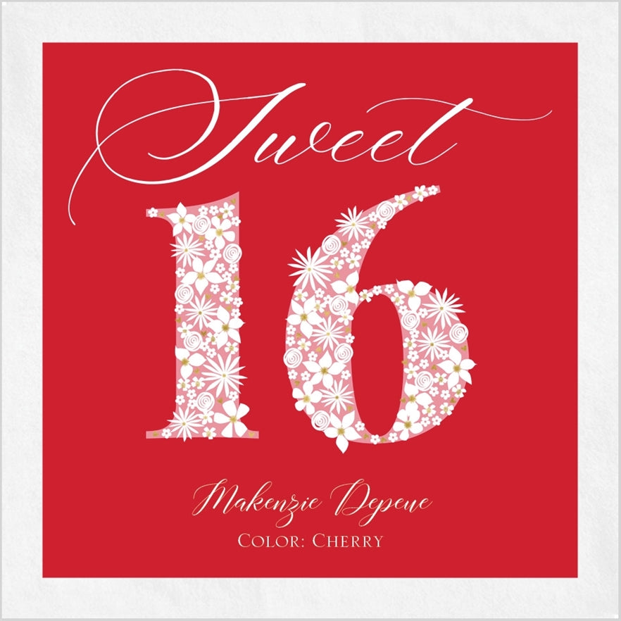 Full Color Sweet "Blooming" 16 Napkins