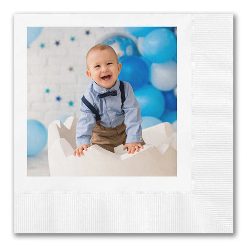 Coined-Edged Single Shot Photo Napkins