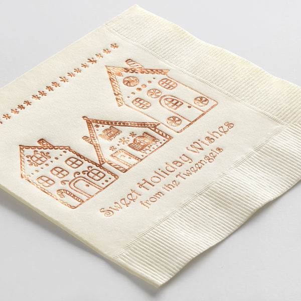 Ecru Napkin  / Copper Foil