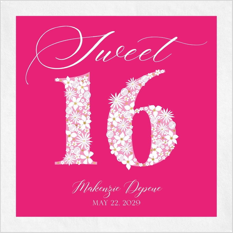 Full Color Sweet "Blooming" 16 Napkins