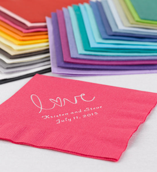 Magenta Napkin/Silver Foil