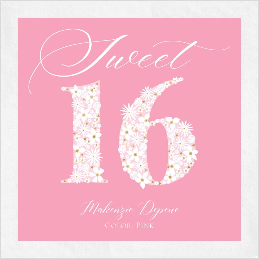 Full Color Sweet "Blooming" 16 Napkins