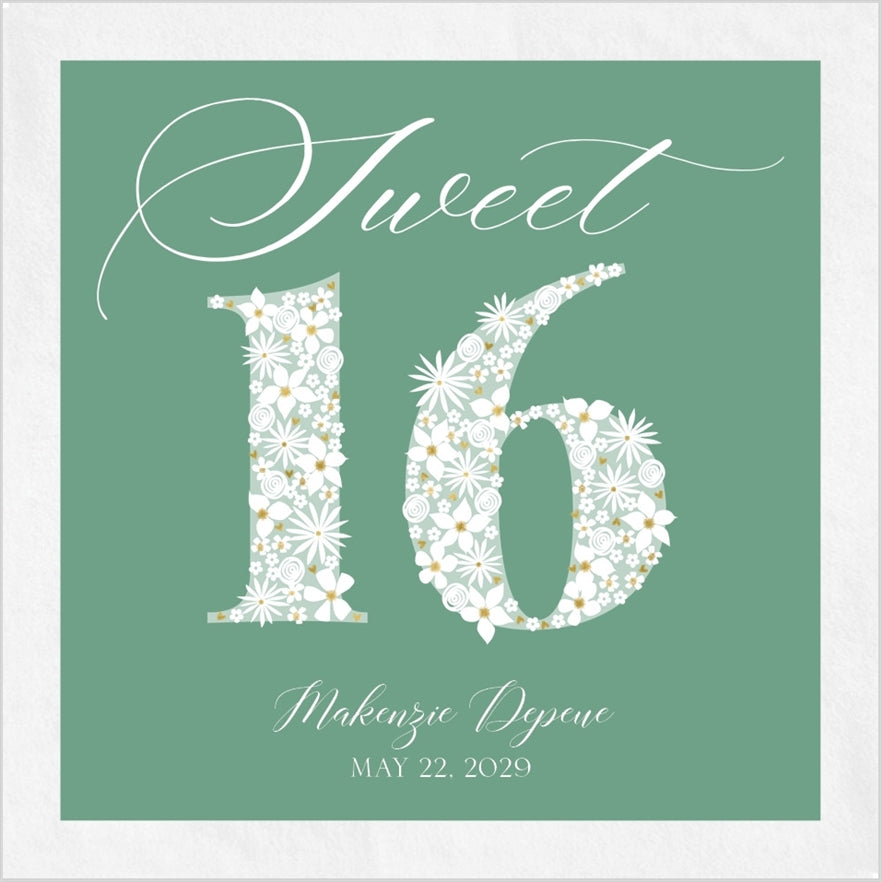 Full Color Sweet "Blooming" 16 Napkins