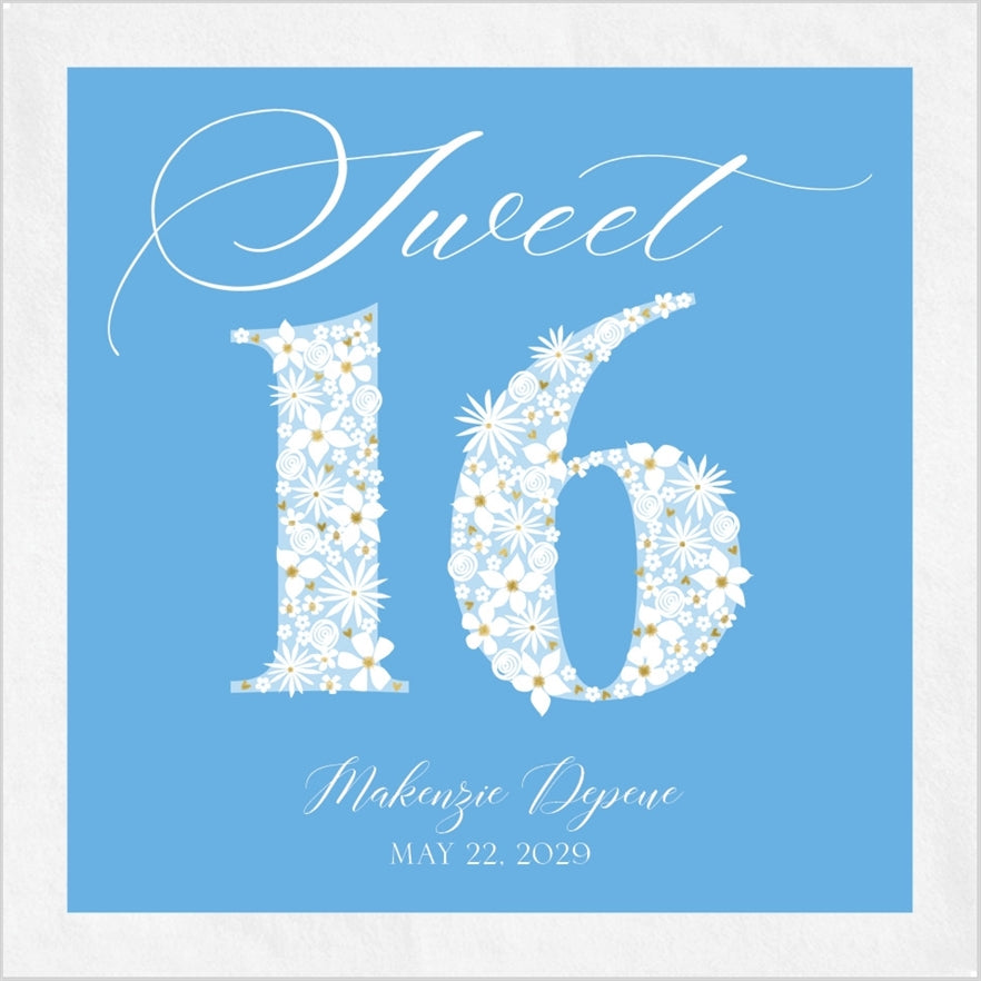Full Color Sweet "Blooming" 16 Napkins