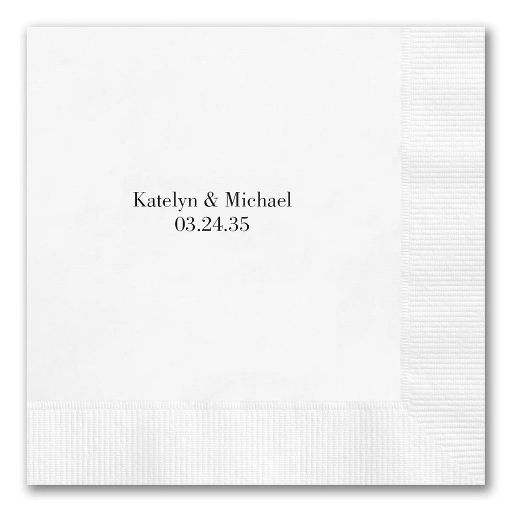 Custom Centered "Text Only" Napkins