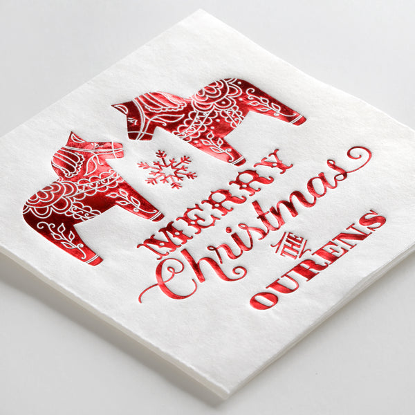 White Napkin / Red Foil